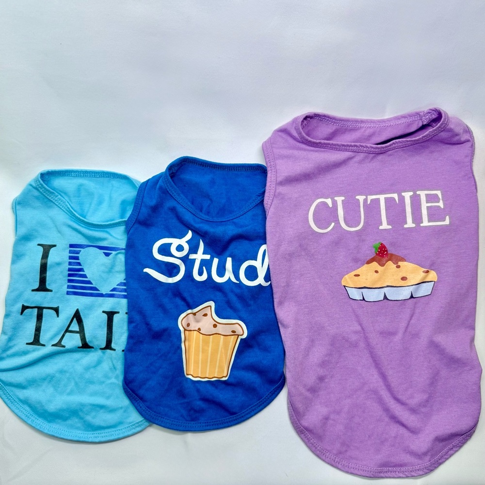 Cute Dog T-Shirts - Blue, Purple, Light Blue